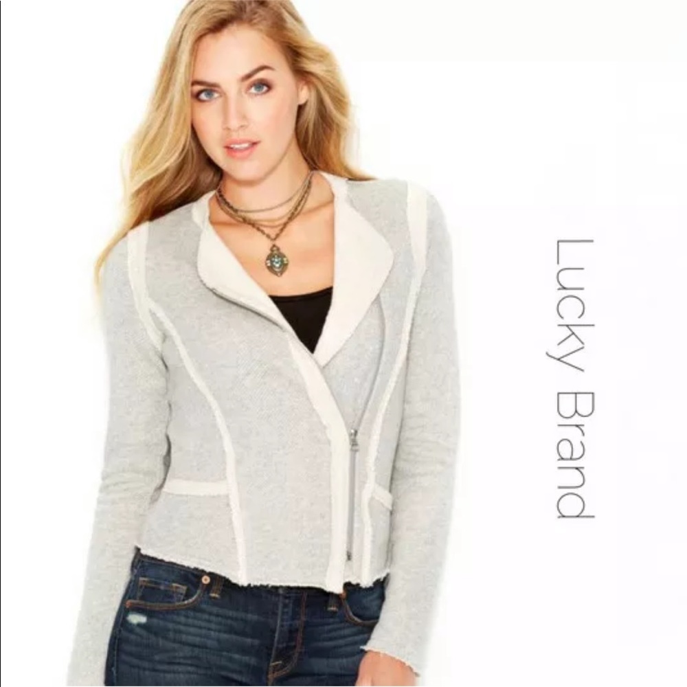 Lucky Lotus by Lucky Brand Zip Up Sweater Cardigan